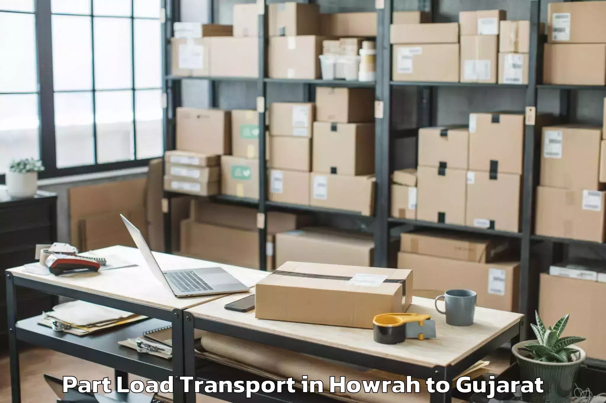 Top Howrah to Dediapada Part Load Transport Available